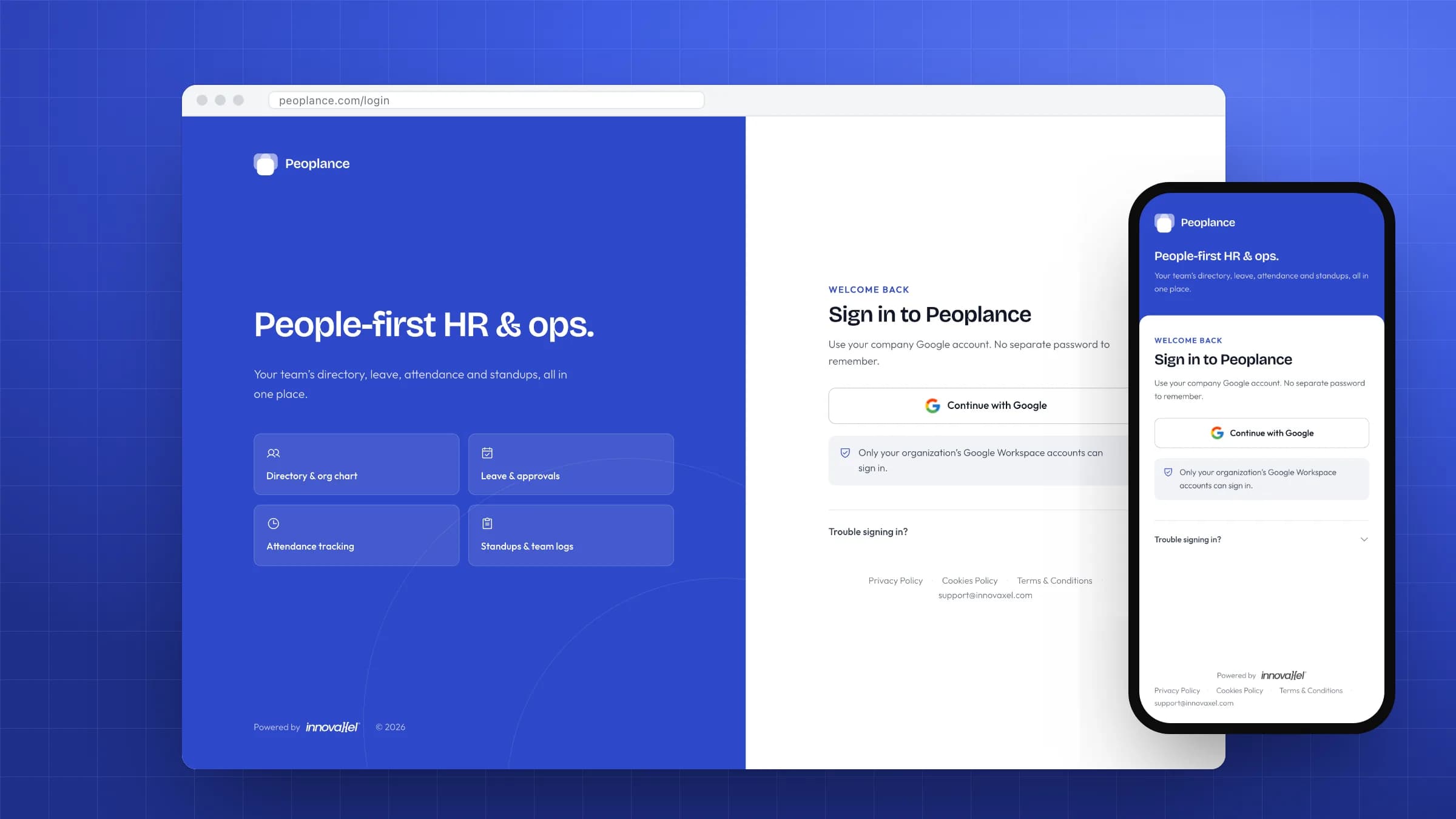 Peoplance: Peoplance sign-in on web and mobile.