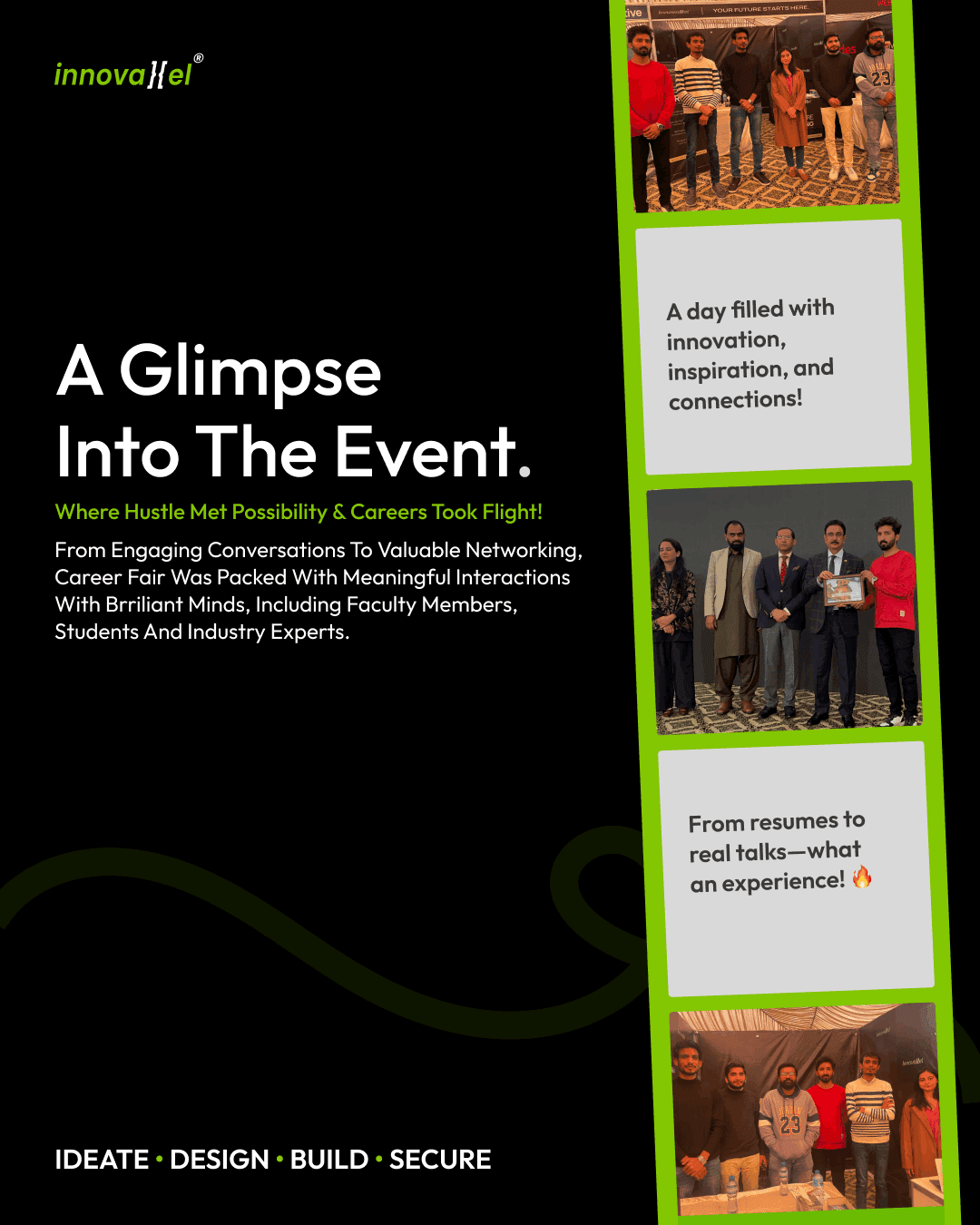 A glimpse into the event — students and faculty engaging with the Innovaxel team