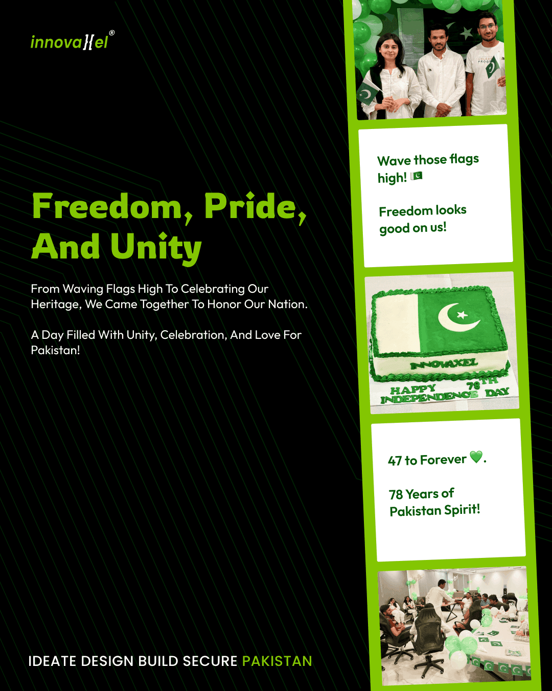 Innovaxel team members celebrating Independence Day together