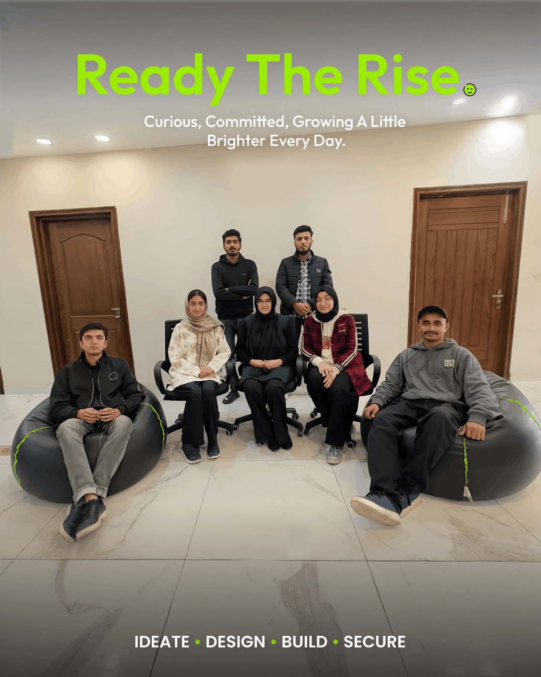 Internverse Batch #2 group photo — "Ready the Rise: curious, committed, growing a little brighter every day"