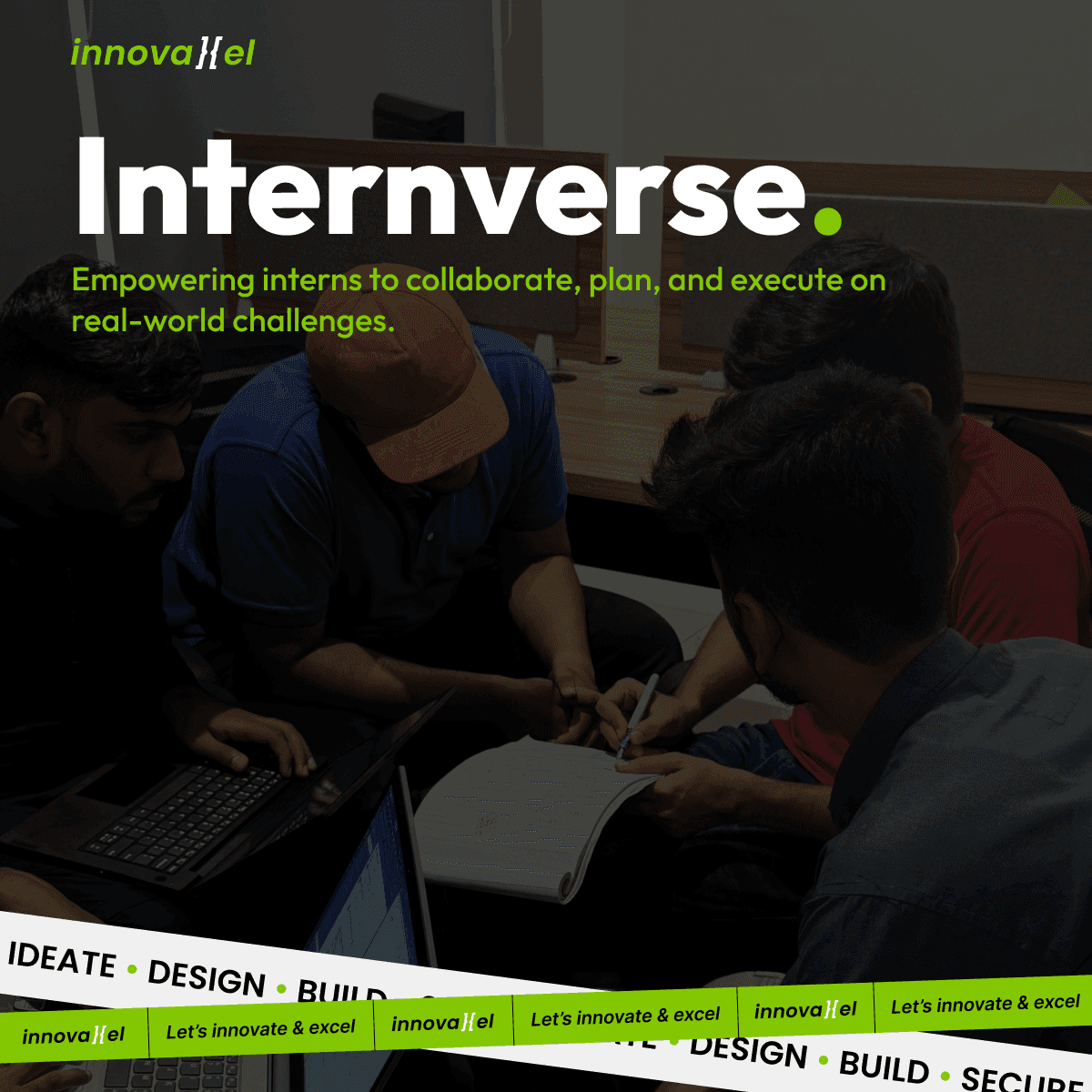Internverse cover card — "Empowering interns to collaborate, plan, and execute on real-world challenges"